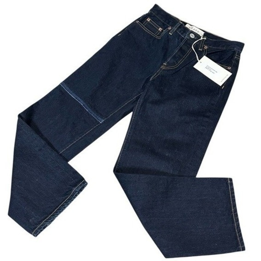 NWT TRAVE Dark Wash‎ Wide Leg Cropped Button-Fly Jeans Size 26